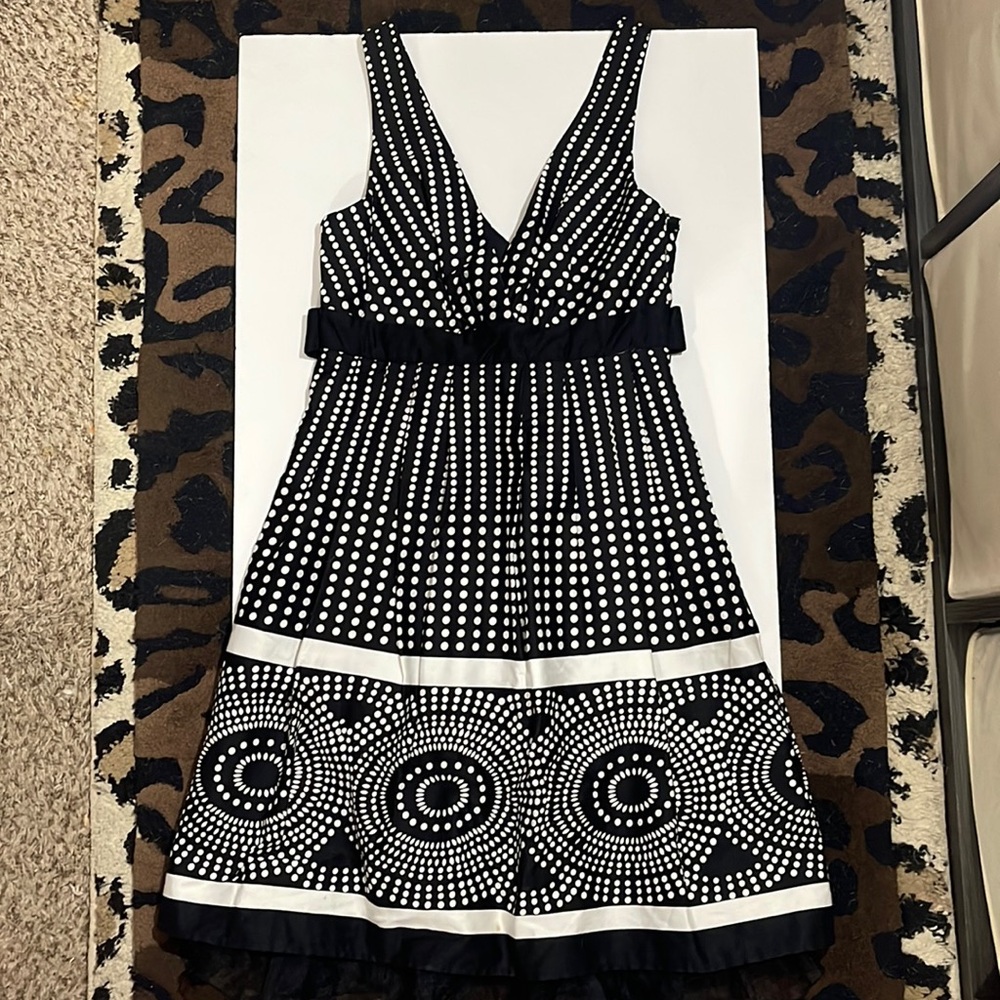NWT - Byer California - Junior Size 7 - $70 Retail - Black/White Polka Dot Dress